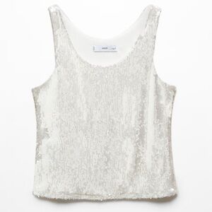 Mango Silver Sequin Tank Top